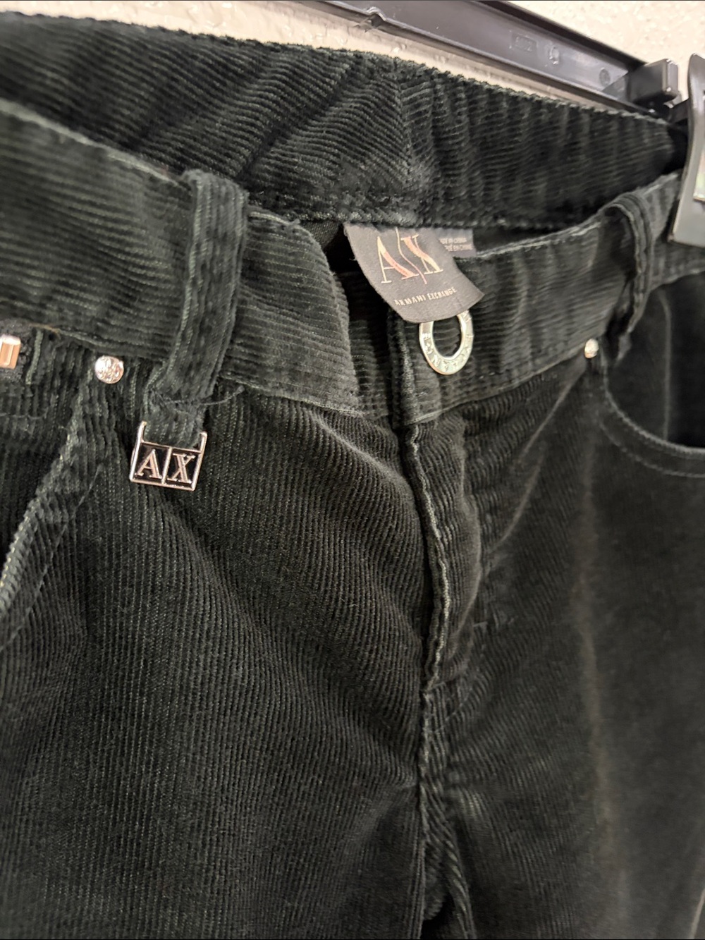 Armani Exchange,Black Women’s Moto Skinny Corduroy,Size 4. - Picture 7 of 17